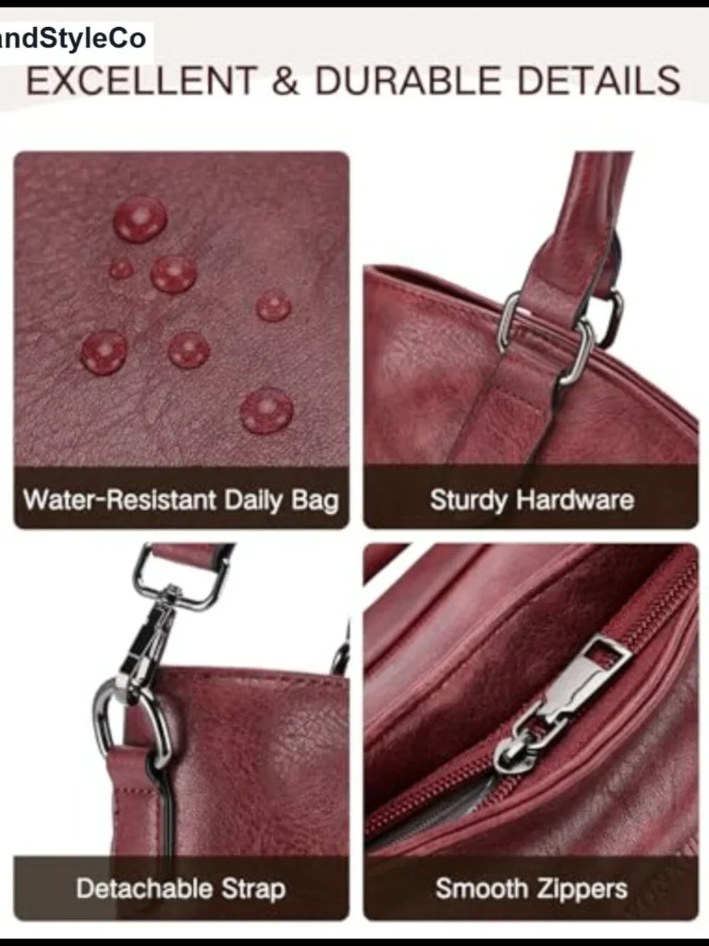 Hobo Bag PU Leather Shoulder Bag Adjustable Strap Crossbody Handbag